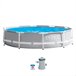 Prism frame piscina redonda amovível intex 305x76 cm com purificador Cinza