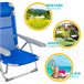 Pack económico 2 cadeiras de praia Gomera cadeiras de praia multiposição anti-tombamento c/ almofada 48x60x90 cm Aktive Cinza