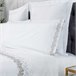  Conjunto de lençóis de cama bordados ZUYANA em algodão 200 fios branco 