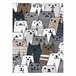 Tapete FUN Gatti para crianças gatos animais 80x150 Branco/cinza