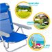 Cadeira de praia 5 posições com almofada Aktive Azul