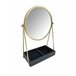 Espelho de mesa com porta-joias DANA marca ECOANYA Dourado