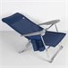 Cadeira de praia multiposições dobrável slim c/almofada e bolso Aktive Azul Marino