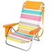 Aktive Cadeira de praia Low dobrável e reclinável 4 posições c/bolso, almofada e alça Multicor