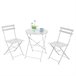 Conjunto de mesa dobrável e cadeiras de jardim Dalia em aço Branco