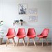 Conjunto de 4 cadeiras escandinavas NORA com almofada Vermelho