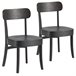 Pack de 2 cadeiras Nala cor preto, madeira maciça Preto