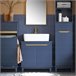 Armário de lavatório com 2 portas BZR113-B SoBuy Azul