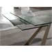 Mesa de jantar extensível retangular vidro temperado Dourado