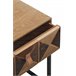 Mesa de cabeceira de madeira reciclada 1 gaveta e base metálica Natural
