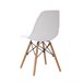 Cadeira de cozinha OSLO . Assento e encosto em plástico e pernas de madeira. Branco
