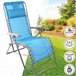 Cadeira espreguiçadeira de jardim dobrável gravidade zero c/almofada Aktive Azul