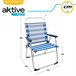 Cadeira dobrável fixa em alumínio Aktive Beach - marinha Azul
