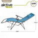 Cadeira espreguiçadeira de jardim dobrável gravidade zero c/almofada Aktive Azul