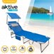Espreguiçadeira dobrável Aktive Beach com guarda-sol e almofada Azul