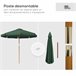 Chapéu de Sol Bambú e Poliéster Outsunny Verde