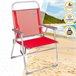 Cadeira dobrável fixa de alumínio Aktive Beach - vermelha Vermelho