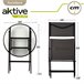 Conjunto de móveis de terraço e varanda c/2 cadeiras dobráveis e mesa redonda Aktive Antracite