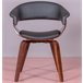 Cadeira com braços e em imitação de couro - Burrow Preto