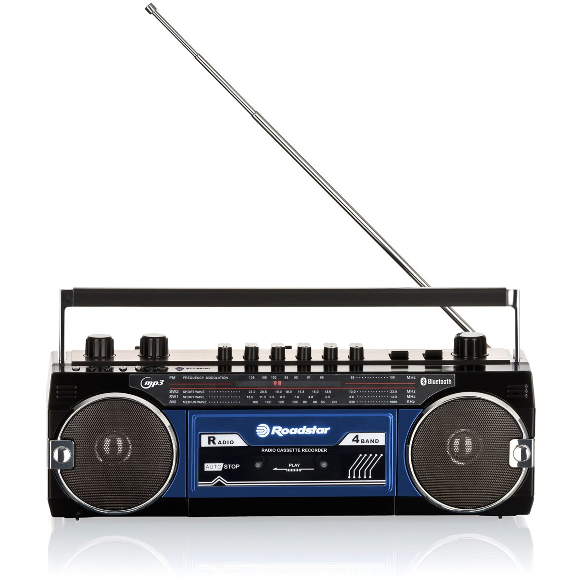 Roadstar RCR-4635UMPBK Radio CD Portátil Cassette, Digital PLL FM